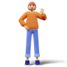free 3d young man waving hand 