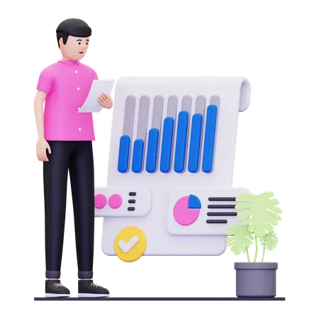 Young Man Sharing Data And Information  3D Illustration