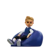 Young Man Sitting On Bean Bag