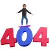 Young man skating on 404 error