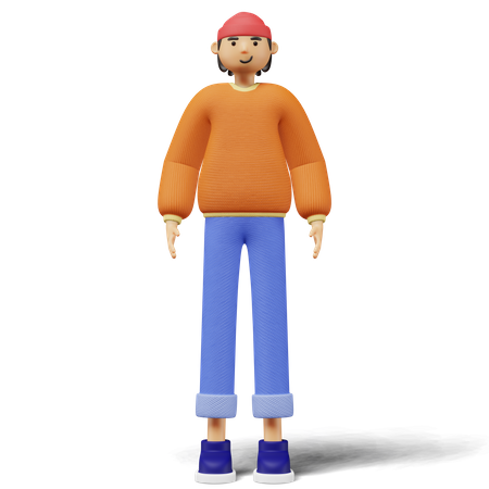 Young man standing 3D Illustration