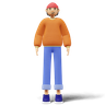 young man standing 3d illustration