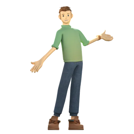 Young man standing and giving cool pose 3D Illustration