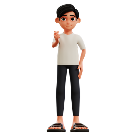 Young Man With Hands Forming Love Sign  3D Illustration