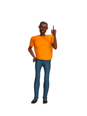 Young man with idea 3D Illustration