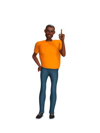 Young man with idea 3D Illustration