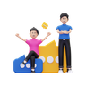 group discussion 3d illustration