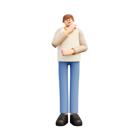 Young Teacher Giving Standing Pose  3D Illustration