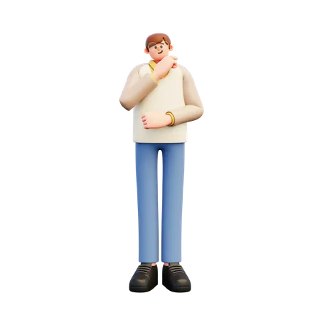 Young Teacher Giving Standing Pose  3D Illustration