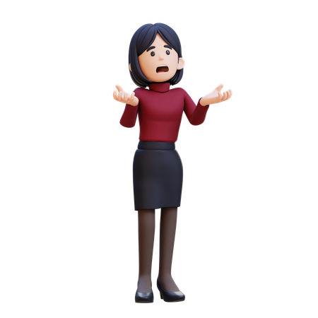 Young Woman Crying Feeling Very Depressed Shouting Loud  3D Illustration