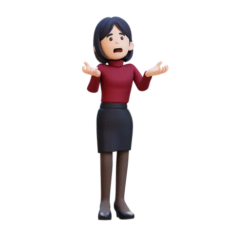 Young Woman Crying Feeling Very Depressed Shouting Loud  3D Illustration