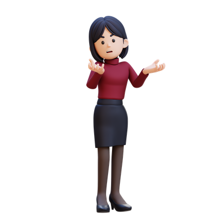 Young Woman Feeling Angry And Very Depressed  3D Illustration