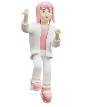 Young Woman Feeling Happy  3D Icon