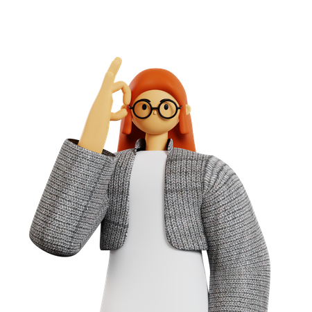 Young woman showing okay sign 3D Illustration