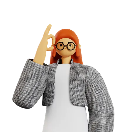 Young woman showing okay sign 3D Illustration