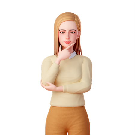 Young Woman standing and giving cool photoshoot pose  3D Icon