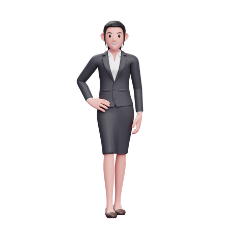 Young Woman Wearing Business Suit  3D Illustration