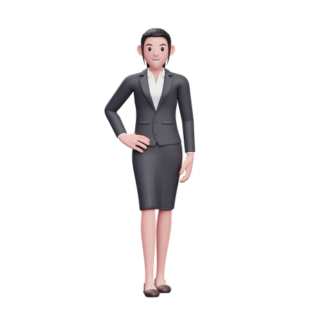 Young Woman Wearing Business Suit 3D Illustration