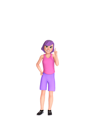 Young Woman with idea 3D Illustration