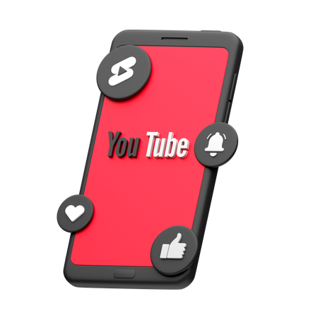 スマートフォンのYouTube  3D Icon