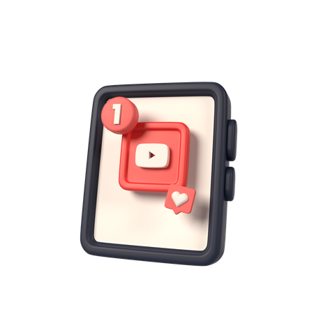 YouTube avec téléphone portable  3D Icon