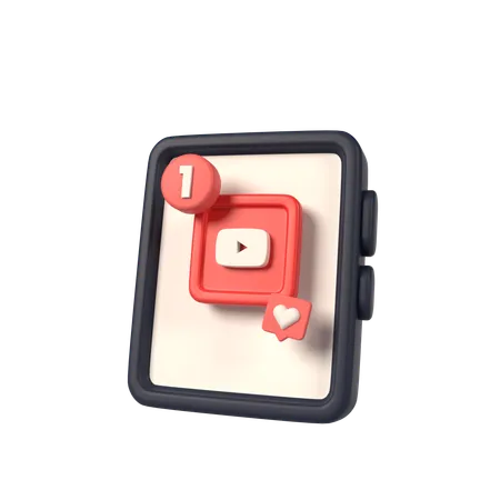 YouTube avec téléphone portable  3D Icon