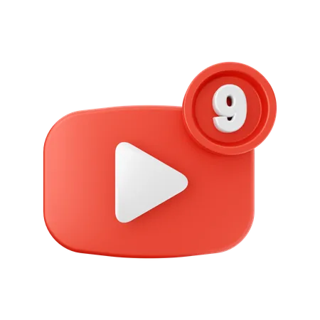 Youtube Notification  3D Icon