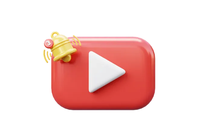 Youtube with notification  3D Icon