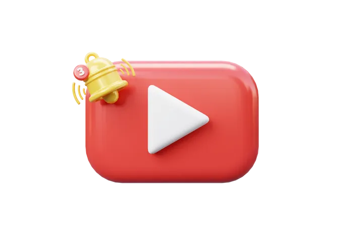Youtube with notification 3D Icon