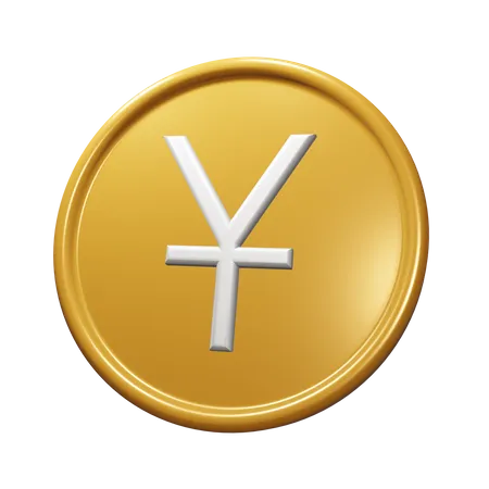 3 D Yuan Gold Coin Icon 3D Icon