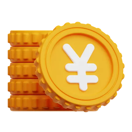 元硬貨の山  3D Icon