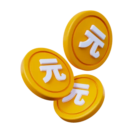 Yuan Coins  3D Icon
