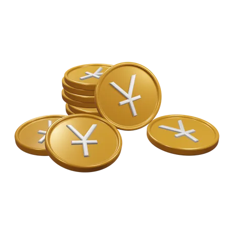 3 D Yuan Gold Coin Illustration 3D Icon