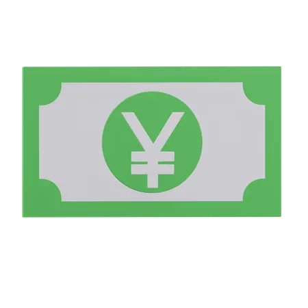 Yuan Paper Money Currency 3 D Icon Illustration With Transparent Background 3D Icon