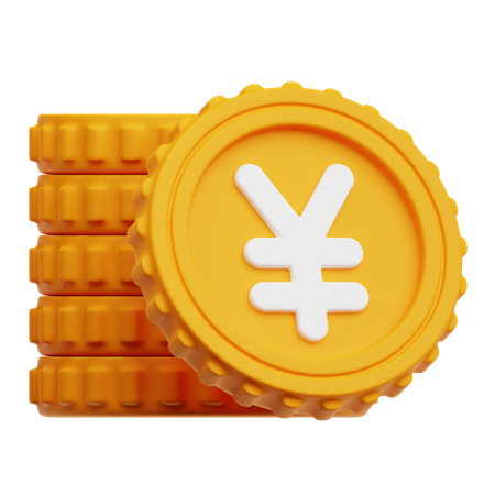 Yuan münzenstapel  3D Icon