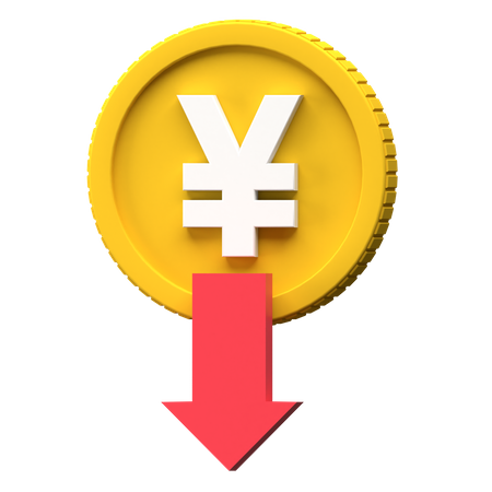 Yuan Rate Down  3D Illustration