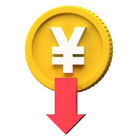 Yuan Rate Down  3D Illustration