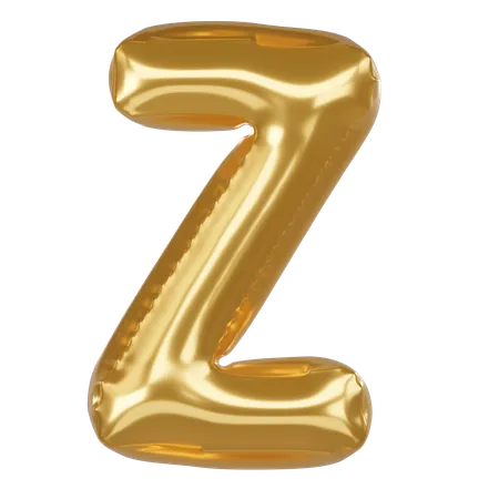 Z Alphabet 3 D Illustration In Golden Balloon Style 3D Icon