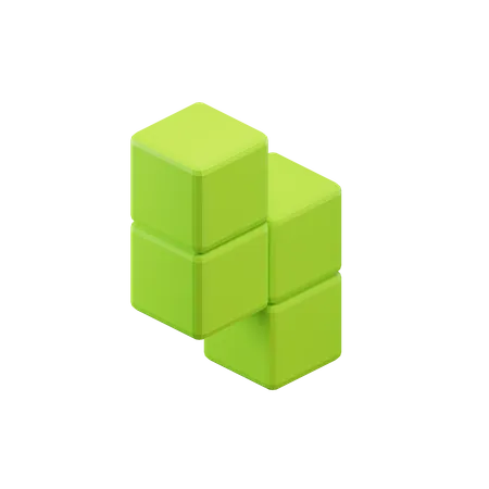 Z-förmiger Zickzack-Tetrisblock  3D Icon