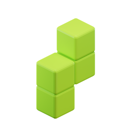 Z-förmiger Zickzack-Tetrisblock  3D Icon