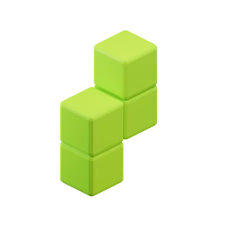 Z-förmiger Zickzack-Tetrisblock  3D Icon