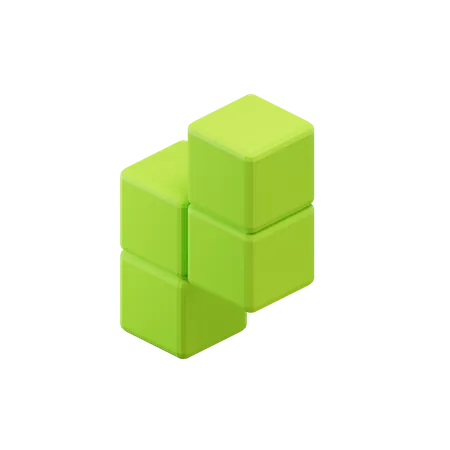 Z-förmiger Zickzack-Tetrisblock  3D Icon