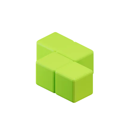 Z-förmiger Zickzack-Tetrisblock  3D Icon