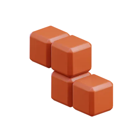 Z-förmiger Zickzack-Tetris-Block7  3D Icon