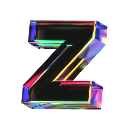 3 D Icon Of A Glass Letter Z 3D Icon