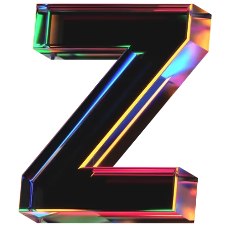 3 D Icon Of A Glass Letter Z 3D Icon