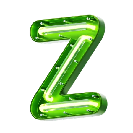 Z Letter Shape Neon Text  3D Icon