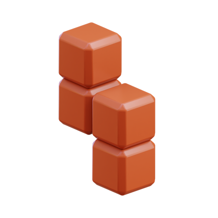 Z-Shape Zigzag Tetris Block  3D Icon