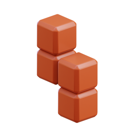 Z-Shape Zigzag Tetris Block  3D Icon