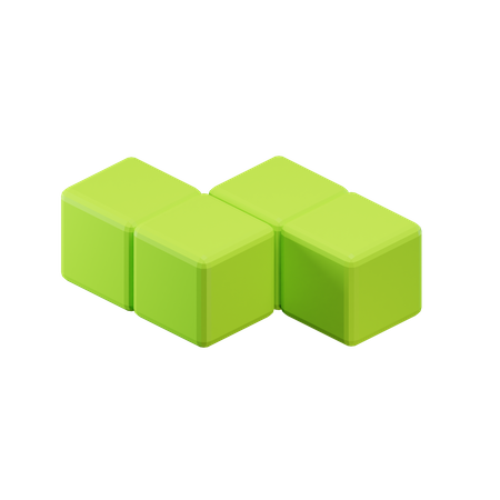 Z-Shape Zigzag Tetris Block  3D Icon